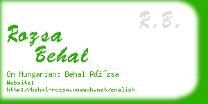 rozsa behal business card